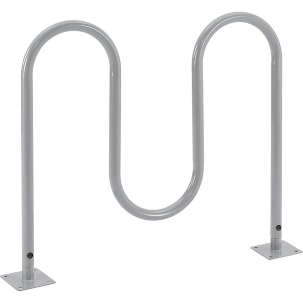 Global Industrial Wave Bike Rack, 5-Bike Capacity, Flange Mount, Gray 670342MGY - main